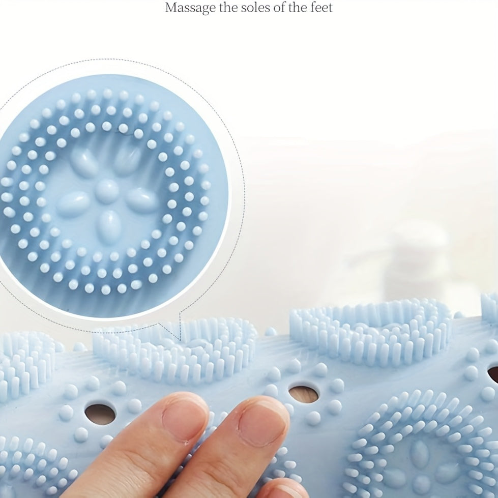 Shower Mat, 22 Inch Round Shower Stall Mat, PVC Bathtub Mat, Non Slip Bath Mat with Suction Cups And Drain Holes, Machine Washable for Bathroom Bathtub Swimming Pool, Foot Massage, Octopus Suckers