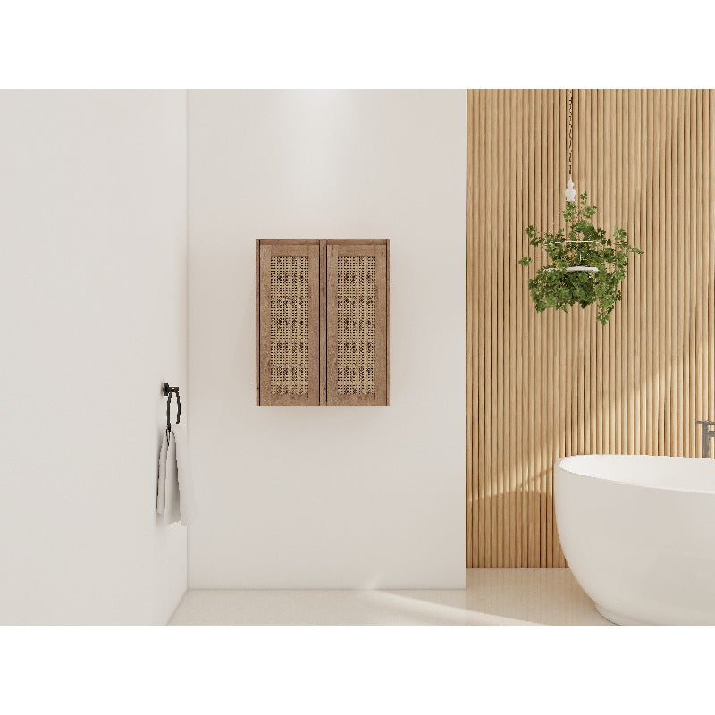 24-Inch Bathroom Side Cabinet with Soft-Closing Doors And a Floating Mounting Design, Packaged in a Knock-Down Format