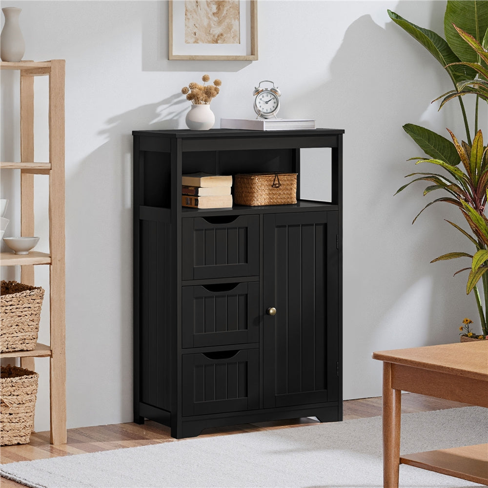 Costoffs Bathroom Storage Cabinet with Drawers, Moisture-Resistant Modern Cabinet Organizer with Multiple Tiers Shelves Storage, Easy-Clean Surface Bathroom Cabinet for Bathroom Living Room