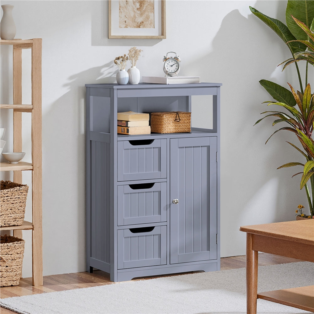 Costoffs Bathroom Storage Cabinet with Drawers, Moisture-Resistant Modern Cabinet Organizer with Multiple Tiers Shelves Storage, Easy-Clean Surface Bathroom Cabinet for Bathroom Living Room