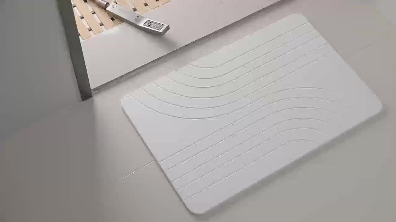 Stone Bath Mat, Diatomaceous Earth Non-Slip Stone Shower Mat - Quick Drying Absorbent Bath Stone Mat - Elegant & Modern Design, Easy To Clean (23.5 X 15 Sandstone)