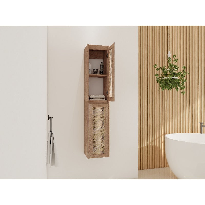 24-Inch Bathroom Side Cabinet with Soft-Closing Doors And a Floating Mounting Design, Packaged in a Knock-Down Format