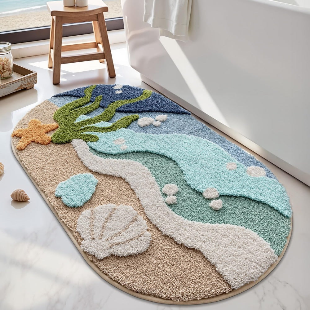 Coastal Style Bathroom Kitchen Dual-use Floor Mat 22 \