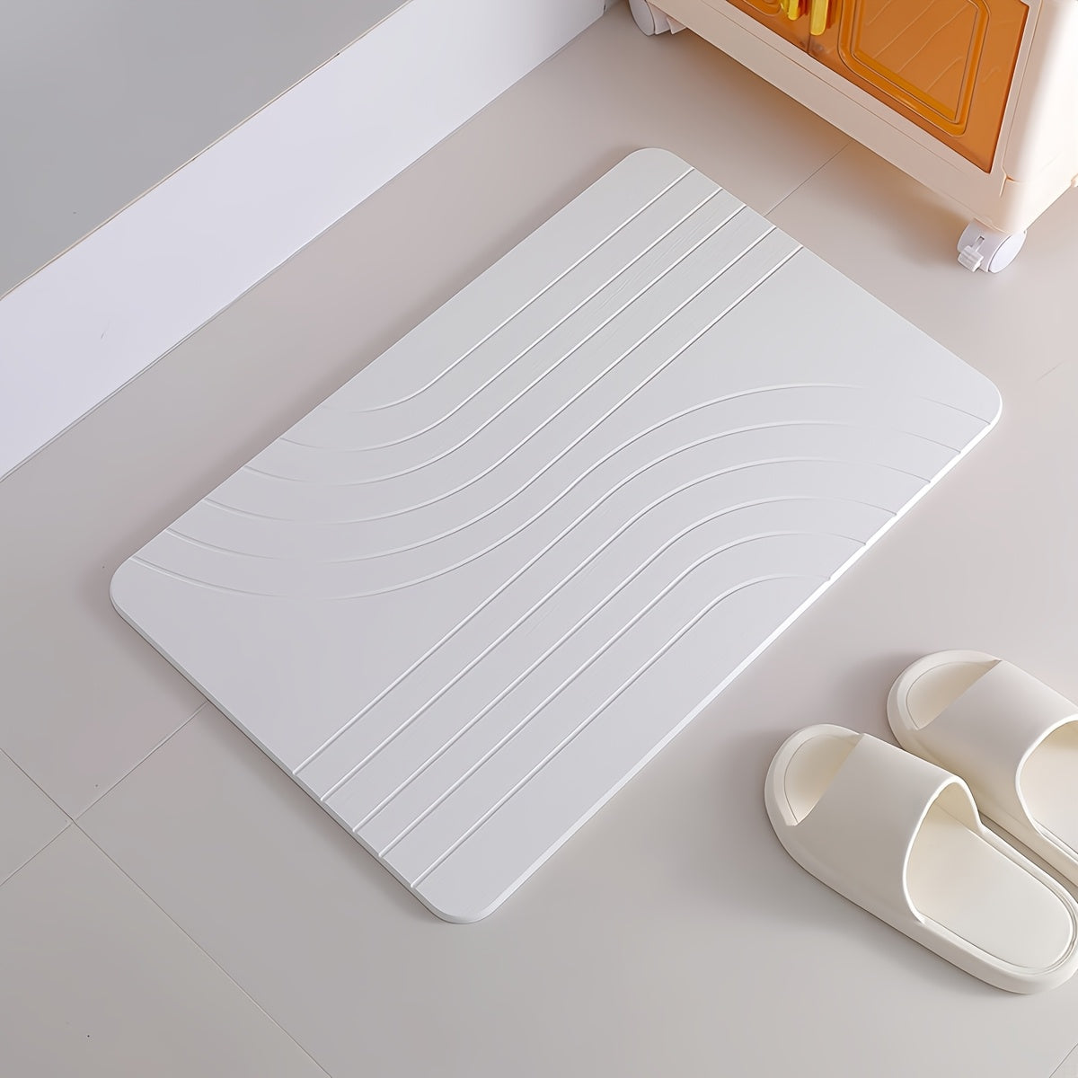 Stone Bath Mat, Diatomaceous Earth Non-Slip Stone Shower Mat - Quick Drying Absorbent Bath Stone Mat - Elegant & Modern Design, Easy To Clean (23.5 X 15 Sandstone)