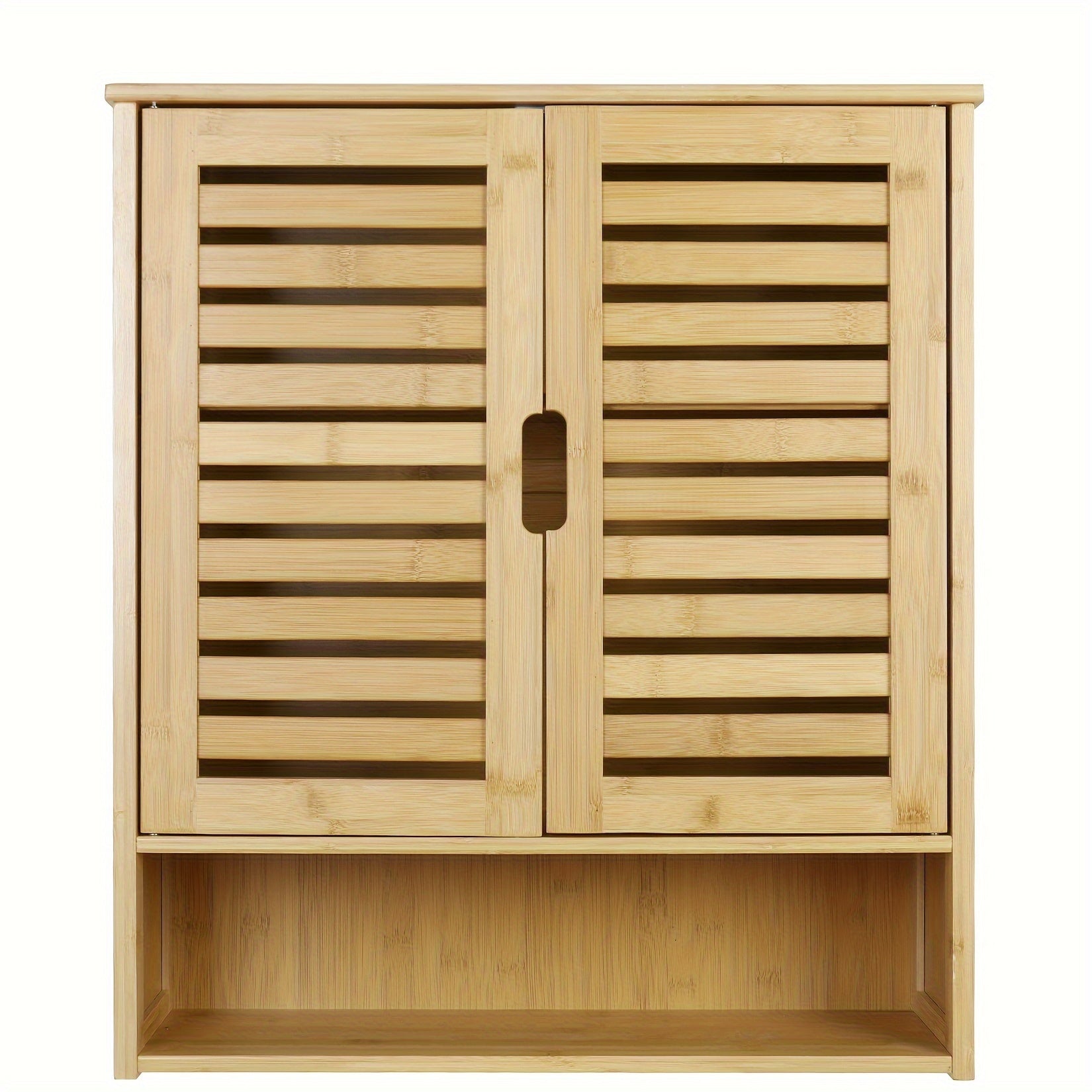Multifunctional Bamboo Wood Wall Cabinet with Flip-Door Closure & 3 Shelves - Suitable for Bathroom, Kitchen Storage Organizer, Medicine Cabinet, Space-Saving Medicine Storage Organizer with Bamboo for Use