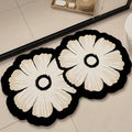 1pc Floral Diatomaceous Earth Non-Slip Bath Mat - Super Absorbent, Quick-Drying, Soft Shower Mat, Easy To Clean, Decorative Oval Floor Mat With Floral Pattern, Mechanically Bonded Polyester Backing, Safe And Stylish, Non-Slip Bath | Bathroom Rug