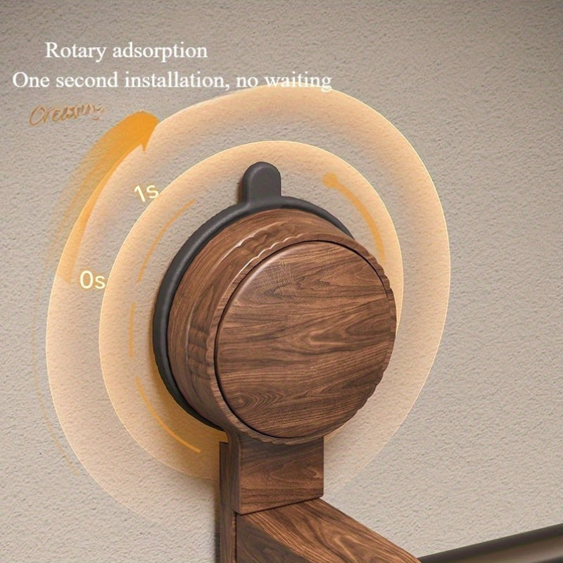 A Bathroom Towel Rack That Can Be Mounted on The Wall Without The Need for Drilling, Featuring a Sleek Frame And an Elegant Oval Shape, Perfect for Contemporary Bathrooms. Installation Is Easy with No Drilling Required. It Includes a Strong Suction