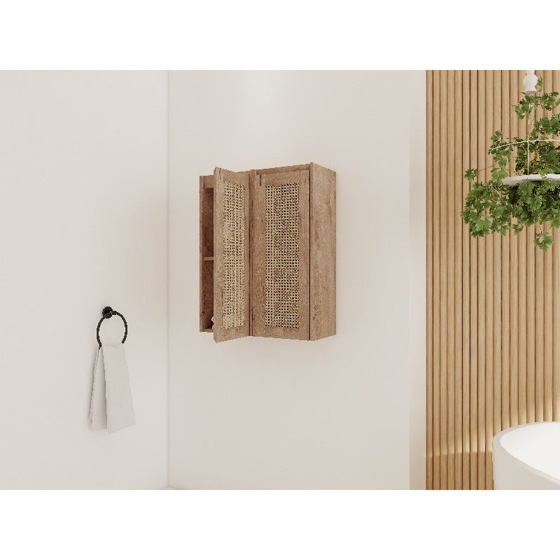 24-Inch Bathroom Side Cabinet with Soft-Closing Doors And a Floating Mounting Design, Packaged in a Knock-Down Format