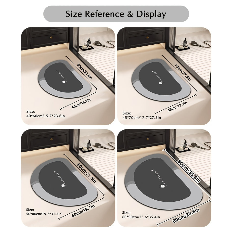 Special Extra-Thick, Super Absorbent Diatomite Bath Mat - Quick Dry, Non-slip And Water-absorbing Floor Mat, Soft And Comfortable Bathroom Mat, Suitable for Bathroom, Shower, Laundry Room, Bedroom, Living Room, Doorstep Mat, Kitchen Floor Mat