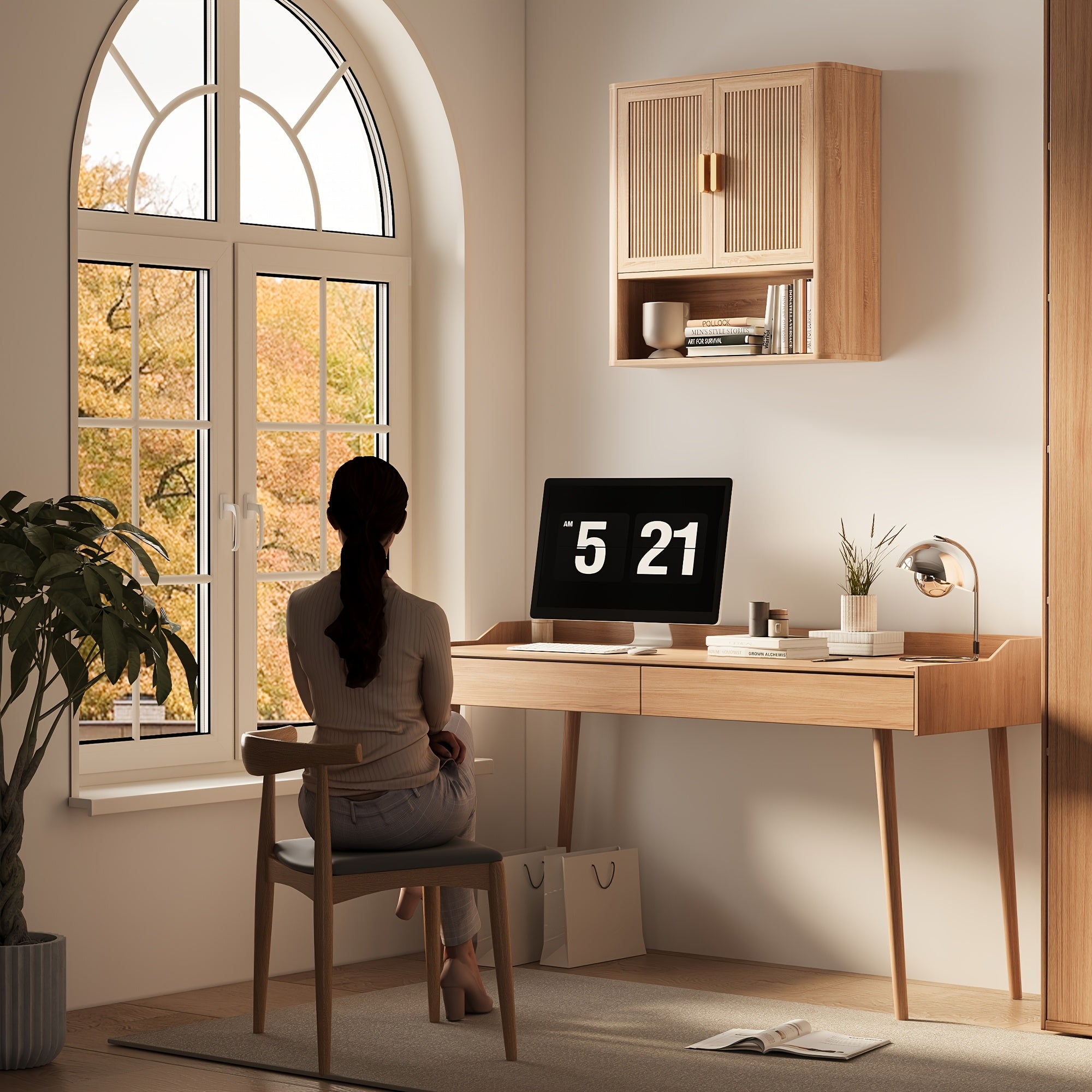 Natural Oak Medicine Cabinet Natural Oak Wood Medicine Cabinet with Adjustable Shelves - Bathroom Storage Over The Toilet Organizer for Laundry Room, Kitchen & Living Room