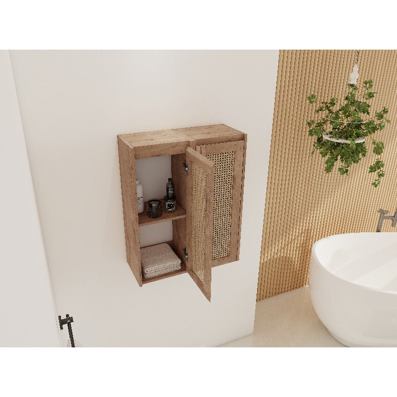 24-Inch Bathroom Side Cabinet with Soft-Closing Doors And a Floating Mounting Design, Packaged in a Knock-Down Format