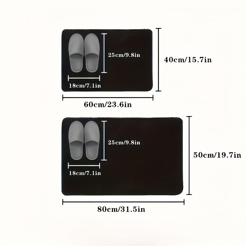 1pc Floral Diatomaceous Earth Non-Slip Bath Mat - Super Absorbent, Quick-Drying, Soft Shower Mat, Easy To Clean, Decorative Oval Floor Mat With Floral Pattern, Mechanically Bonded Polyester Backing, Safe And Stylish, Non-Slip Bath | Bathroom Rug