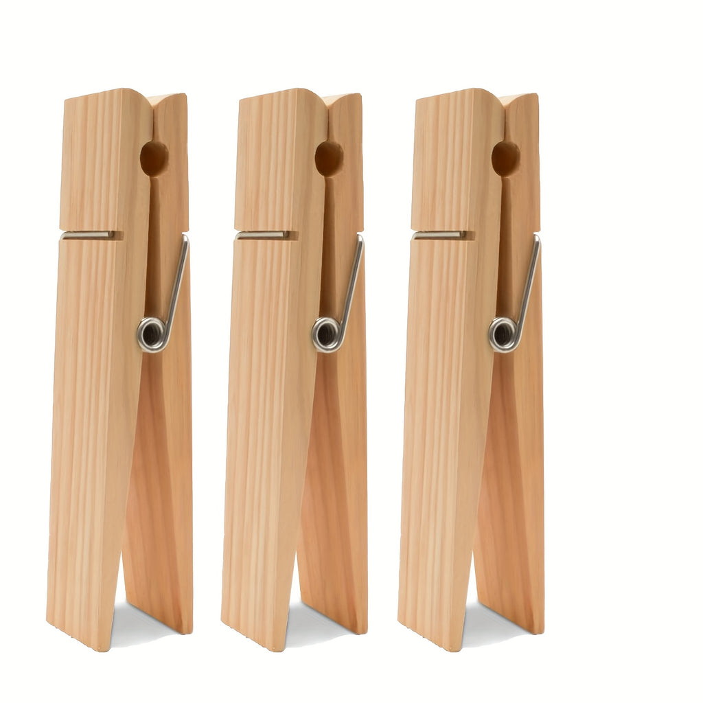 Set Of 3, Rustic Wooden Hooked Towel Rack - Wall Mounted, Large Capacity, Rust Resistant Bathroom Organizer - Hooks