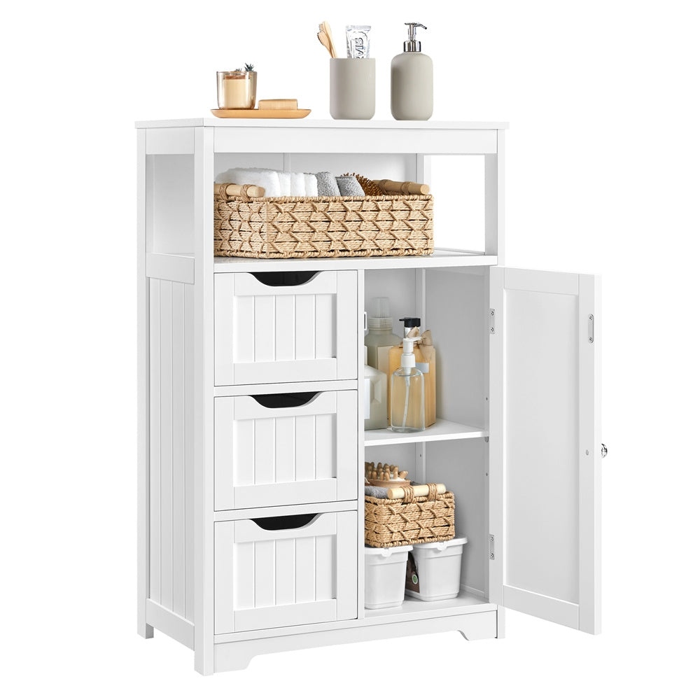 Costoffs Bathroom Storage Cabinet with Drawers, Moisture-Resistant Modern Cabinet Organizer with Multiple Tiers Shelves Storage, Easy-Clean Surface Bathroom Cabinet for Bathroom Living Room