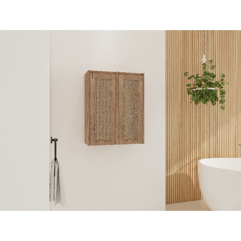 24-Inch Bathroom Side Cabinet with Soft-Closing Doors And a Floating Mounting Design, Packaged in a Knock-Down Format