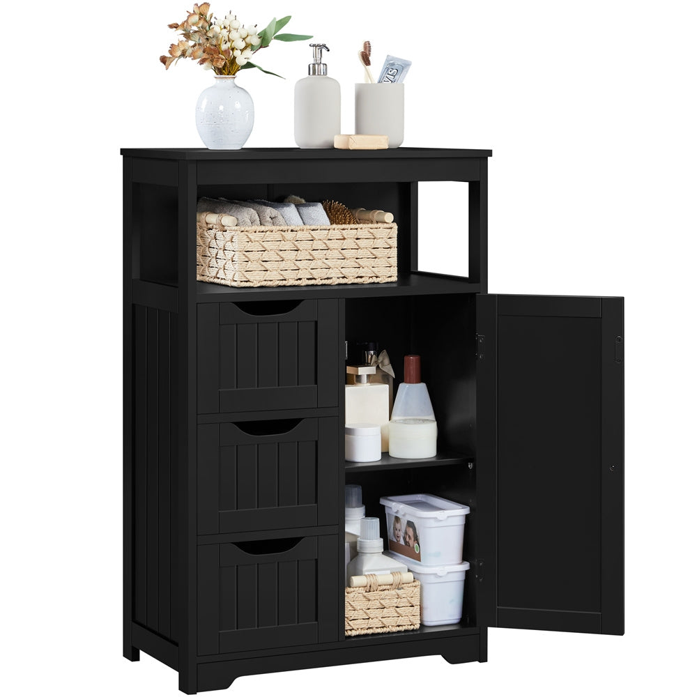 Costoffs Bathroom Storage Cabinet with Drawers, Moisture-Resistant Modern Cabinet Organizer with Multiple Tiers Shelves Storage, Easy-Clean Surface Bathroom Cabinet for Bathroom Living Room