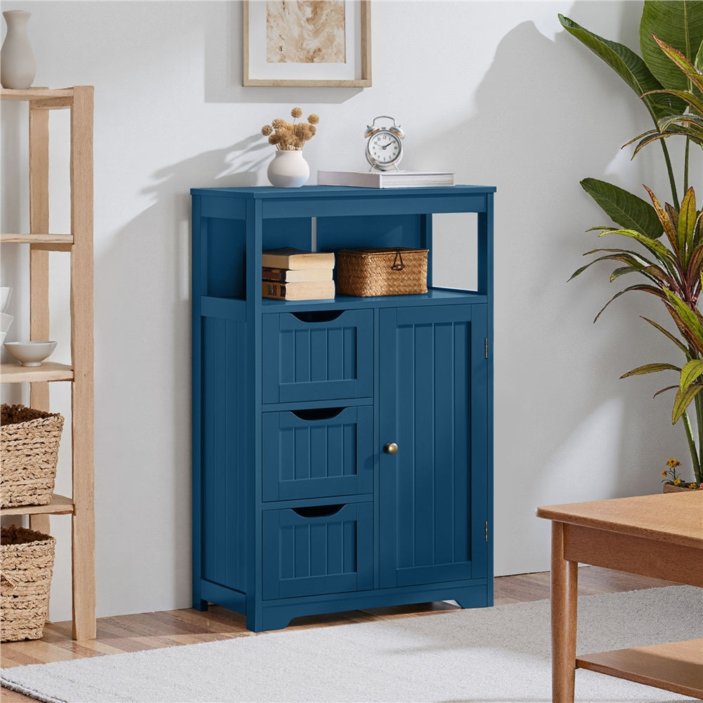 Costoffs Bathroom Storage Cabinet with Drawers, Moisture-Resistant Modern Cabinet Organizer with Multiple Tiers Shelves Storage, Easy-Clean Surface Bathroom Cabinet for Bathroom Living Room